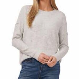 Vince Women's Heather Grey Wool Cashmere Crewneck Sweater